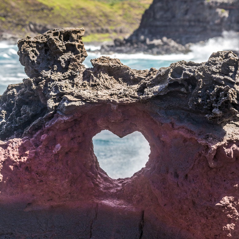 Heart Shape Rock at Nakalele Blowhole West Maui Hawaii